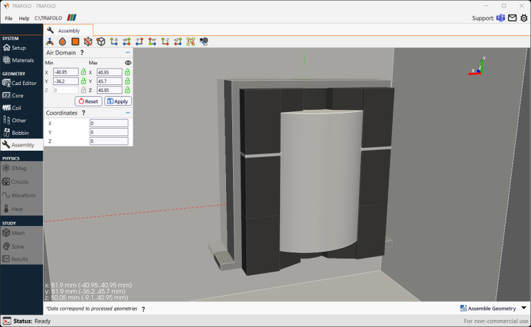 Assembly – TRAFOLO simulation software